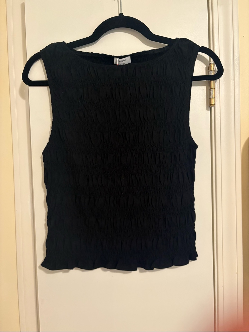Sunday Best Black Smocked Sleeveless Tank